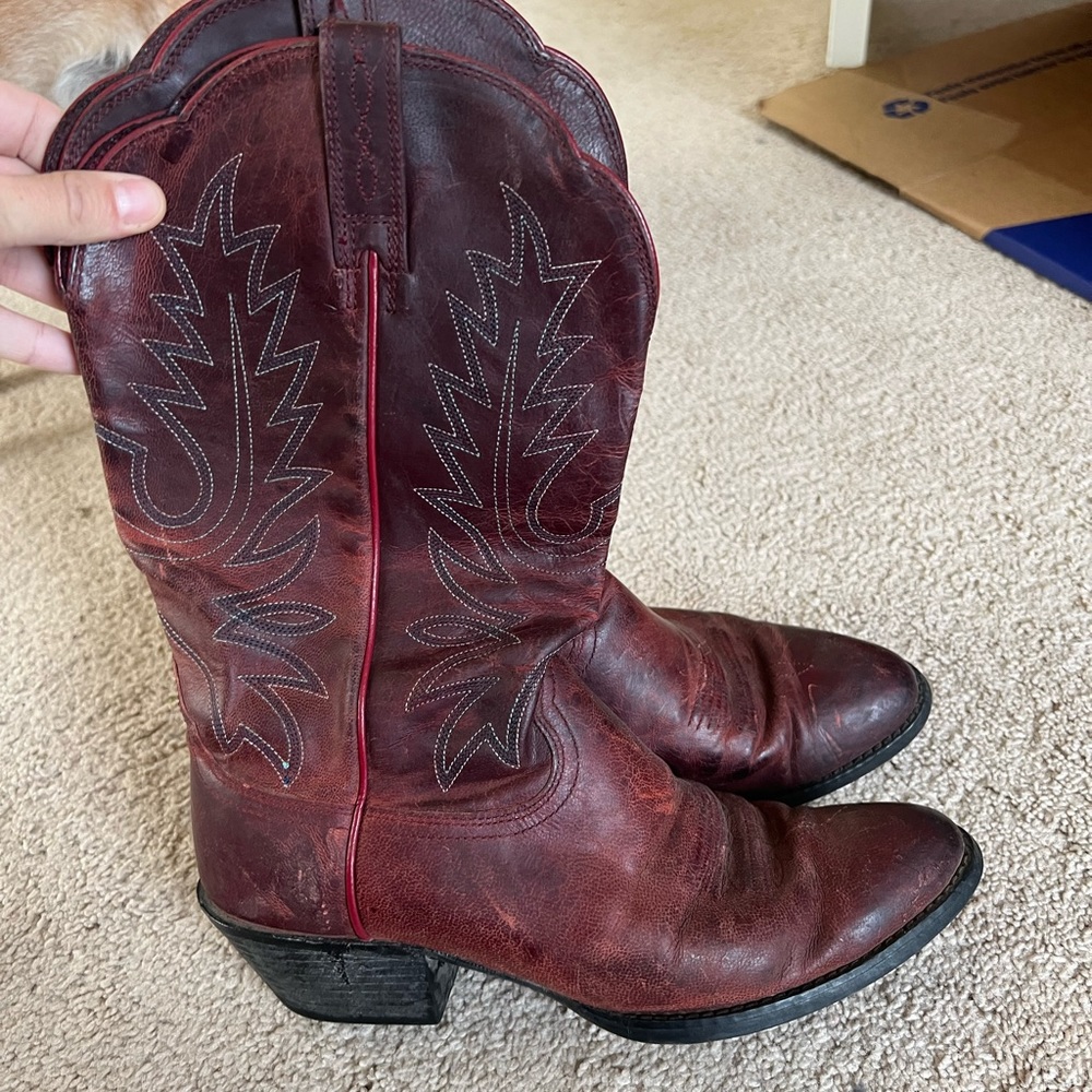 Red ariat boots